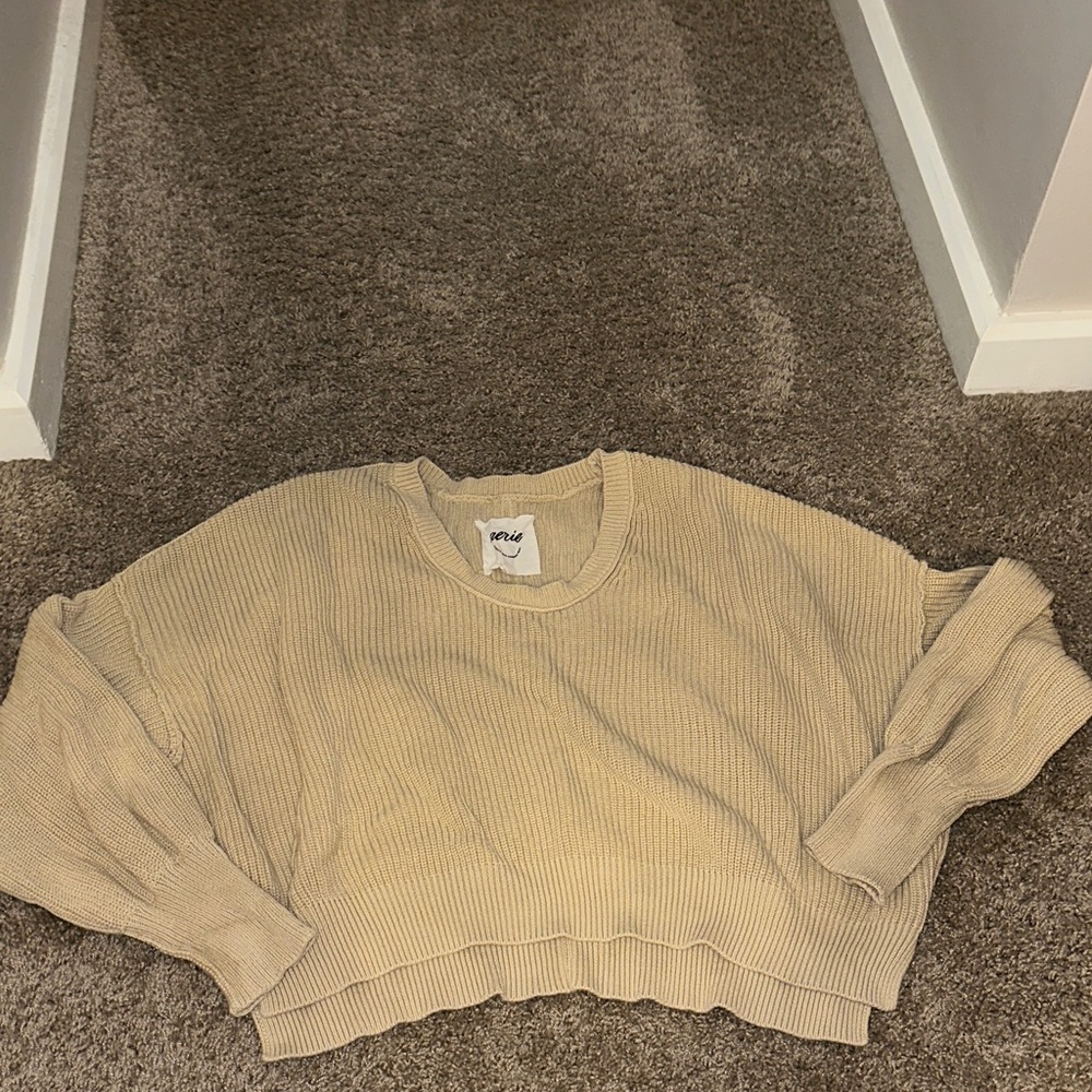 Aerie Cream Knit Pullover